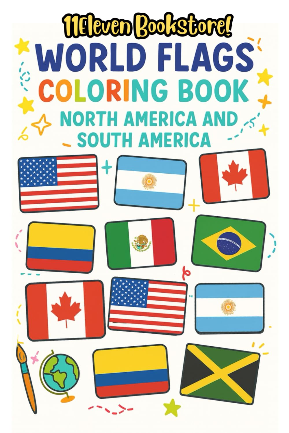 World Flags Coloring Book - North America & South America: Learn and color North America and South America | Color the Flags of America | Learn Counntries (Children Activity Book)