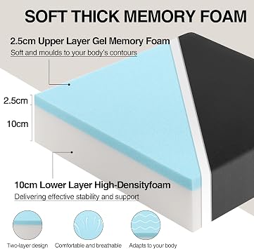 Booster Cushion for Armchairs Sofa Recliner Chair Memory Foam Seat Cushion Chairs Elderly Adult Support 50cm x 50cm x 12.7cm Dark Grey
