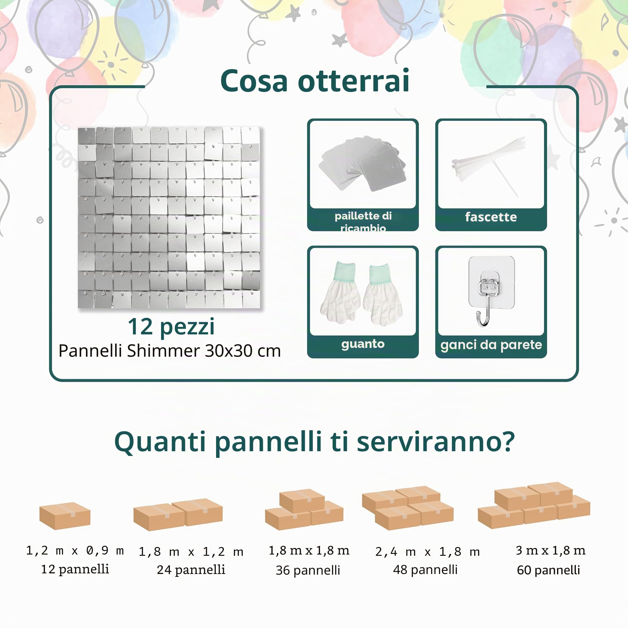 Kate Silver Square Paillettes Decorazione per Festa di Compleanno Sogno Matrimonio Photo Booth Sfondo Lussuoso Luogo per Cena Backdround Shimmer Wall Sfondo per Riprese Video 30cm*30cm*12pcs