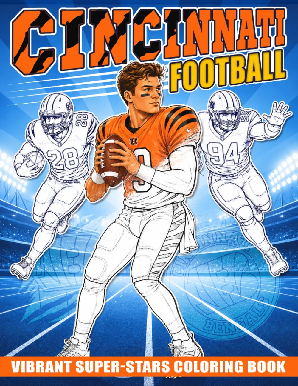 Cincinnati Football Coloring Book: Discover Sports Team Coloring Pages with Gameday Gridiron Action Designs for All Fans to Color & Relax