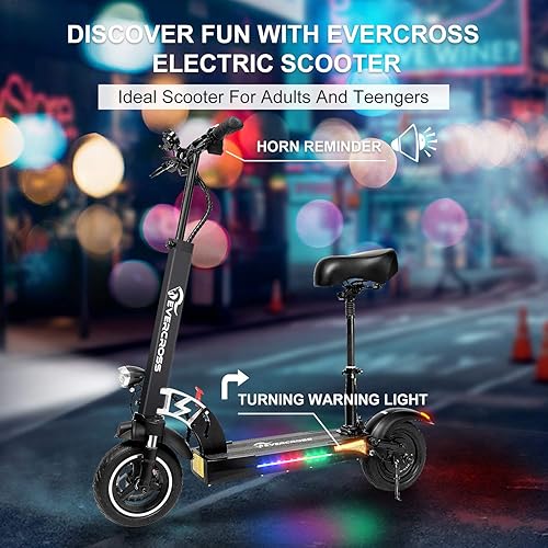 Miniatura 6 de EVERCROSS Scooter eléctrico H5 scooter eléctrico para adultos con motor de 800 W neumáticos sólidos de hasta 28 MPH y 25 millas-10 pulgadas scooter