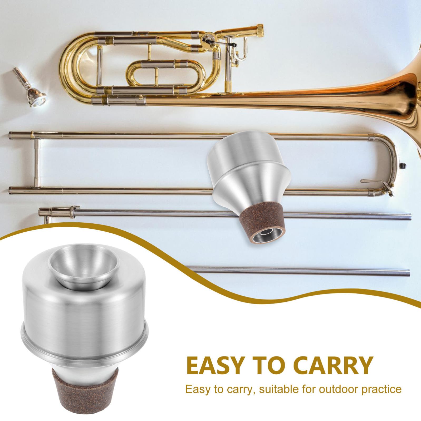 BESTYASH Sordina per Tromba in Lega di Alluminio per Principianti, Silenziatore Portatile per Pratica Domestica, Accessorio Leggero per Tromba Attenuazione del Suono e Facile
