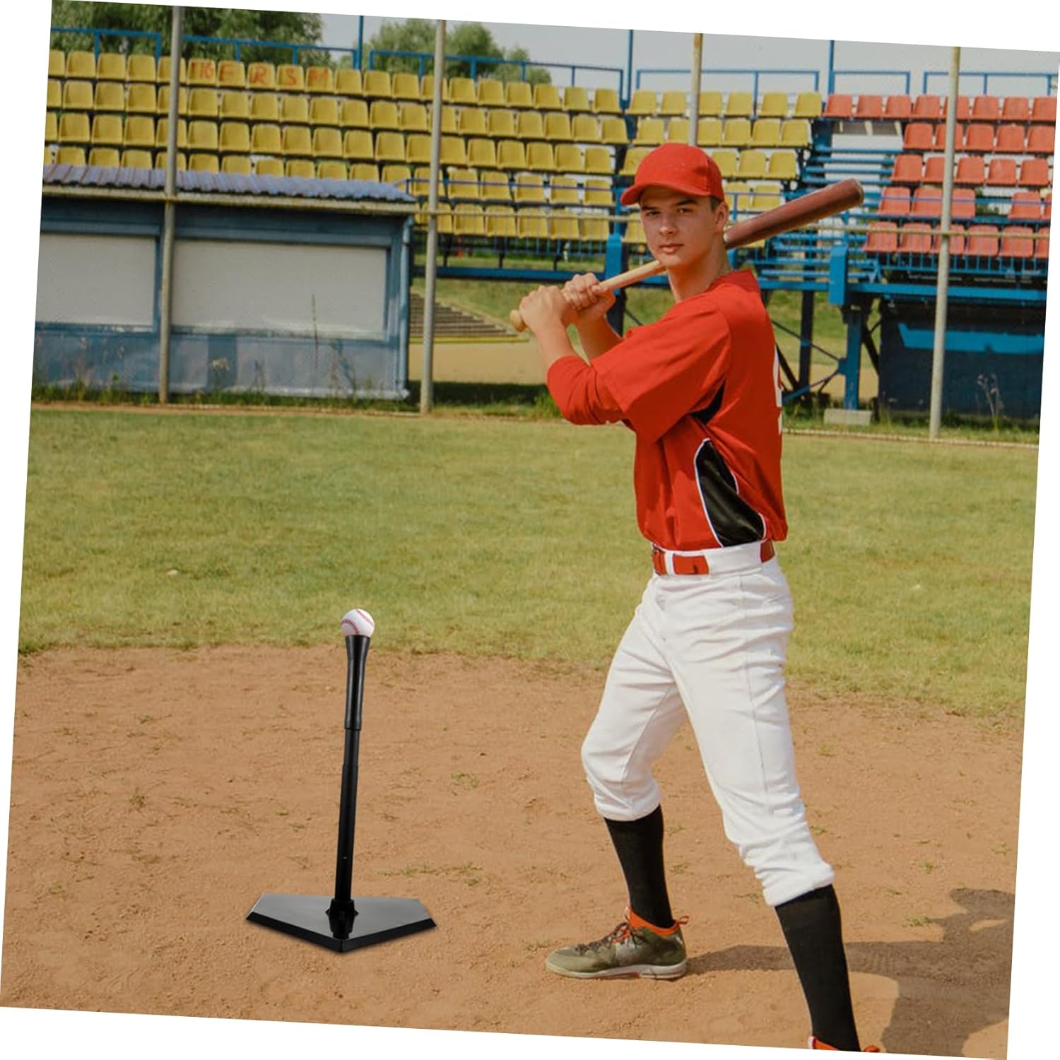 Baseball Practicing Rack Batting Swing Holder Training Equipment Outdoor Softball Tee