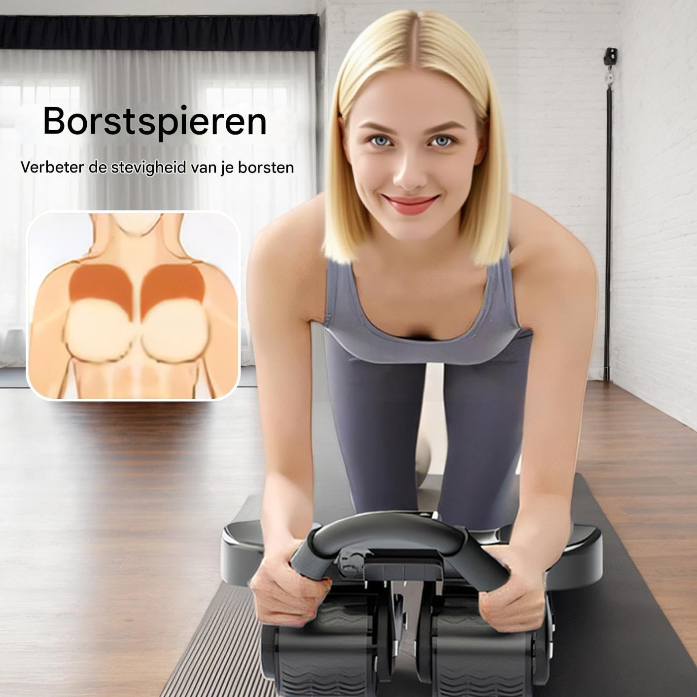 Bauchroller Automatischer Rückstoß, Leise Zählung, Ellenbogenstütze,