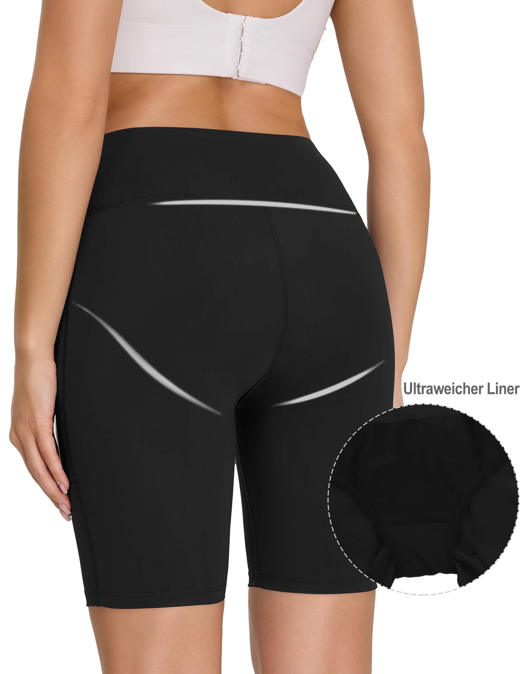 Bañador para mujer, cintura alta, protección UV, UPF 50+, secado rápido, resistente al cloro, con slip interior y bolsillos, cordón ajustable