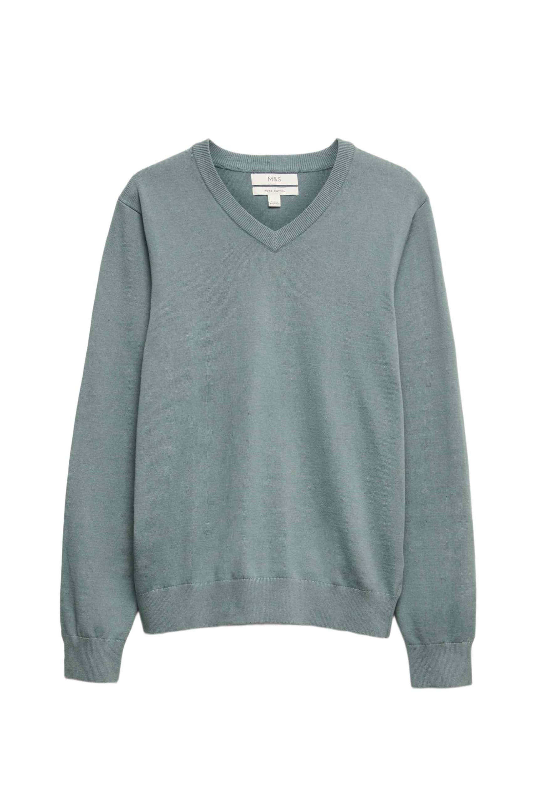 Marks & Spencer Pullover Mit V-Ausschnitt Aus Reiner Baumwolle Herren M