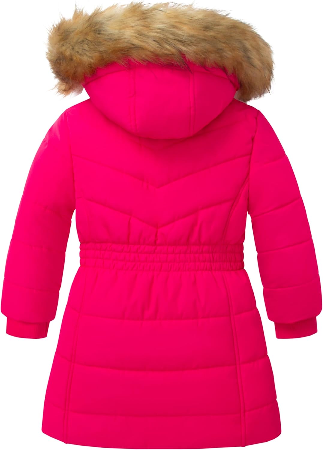 Garemcy Girls Winter Coat Long Warm Waterproof Fleece Lined Puffer Jacket With Detachable Hood & Fur Trim - Image 2