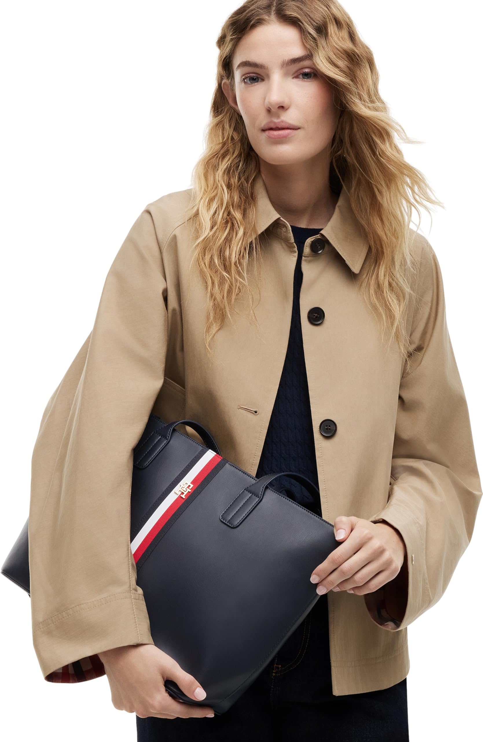 Tommy Hilfiger Damen Im Latam Corp Tote AW0AW16883 Tragetasche, Blau, Einheitsgröße