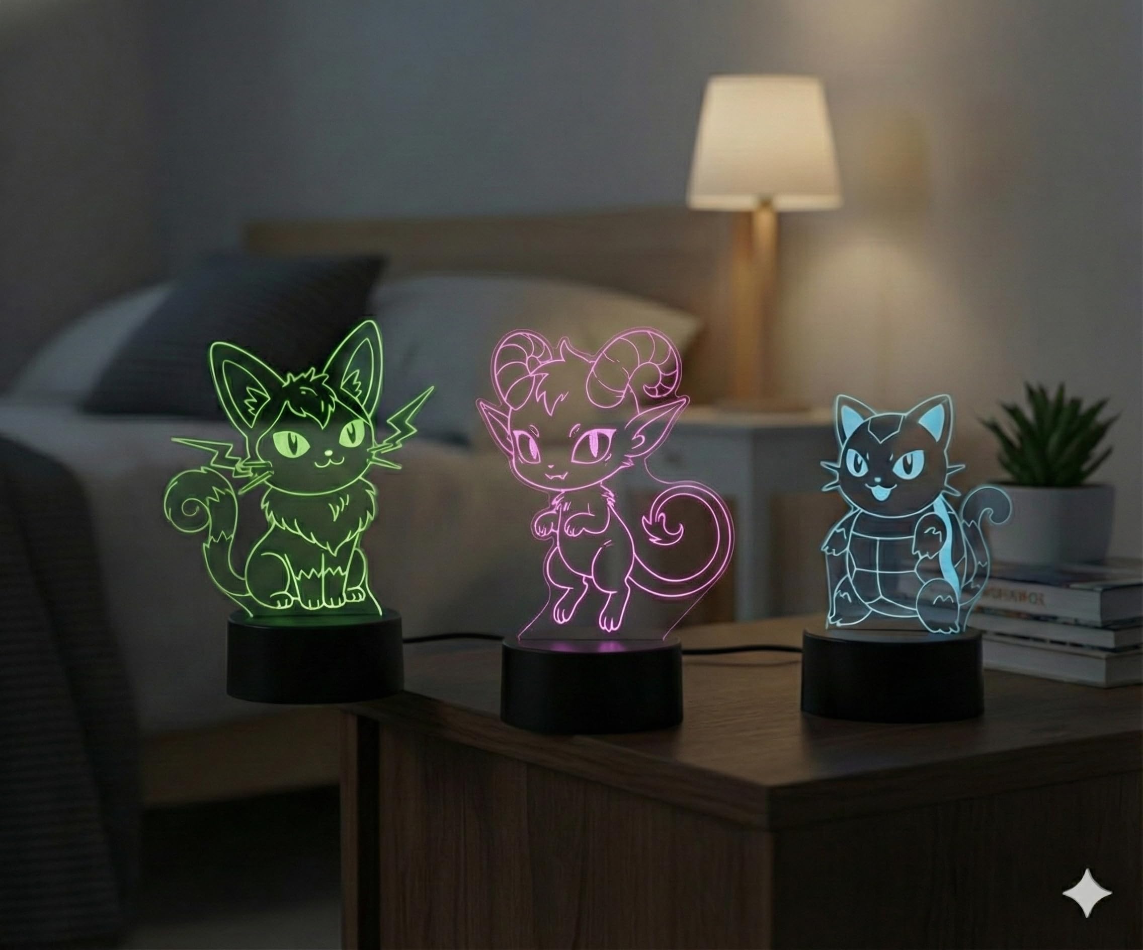 3D Night Lamp with Remote Control 16 Dimmable Led Colors Night Light Christmas Gifts Fans Room Decoration — view 3