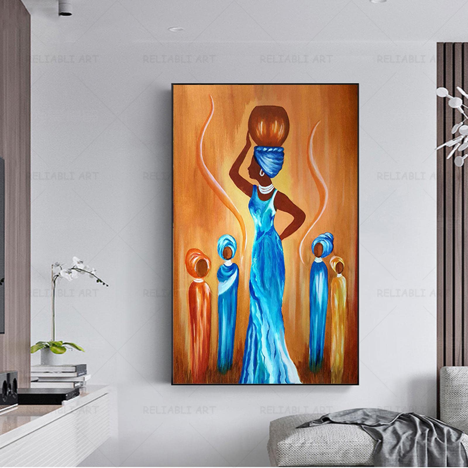 Amazon｜キャンバス絵画アフリカの裏側古典的な砂漠の風景とプリント