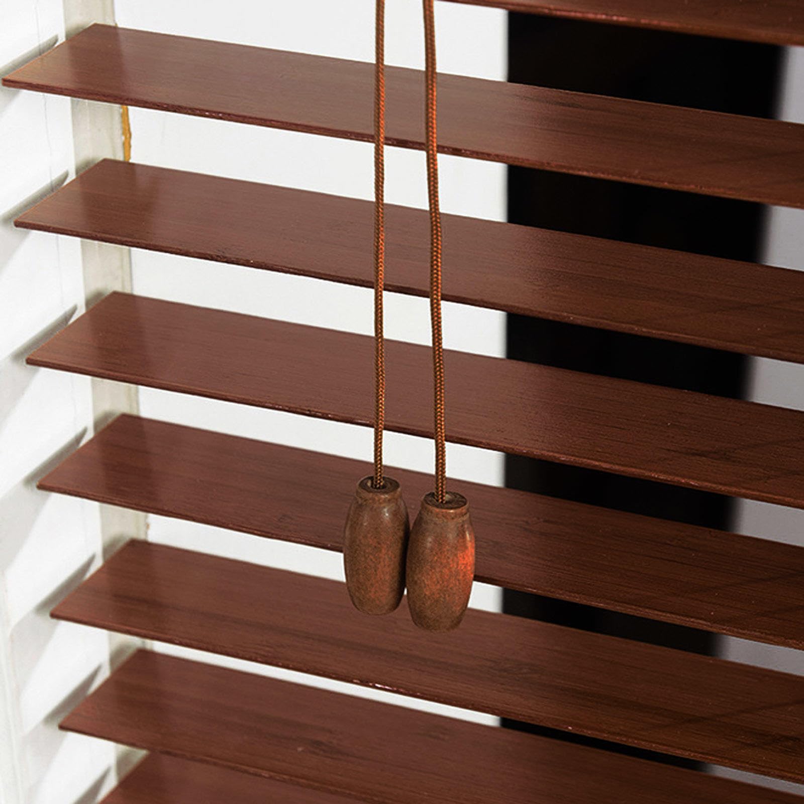 Kooein Wxh Wooden Venetian Blinds,50Mm Slats Horizontal Window Blinds,Solid Wood Blind,-110X220cm(43X87in)