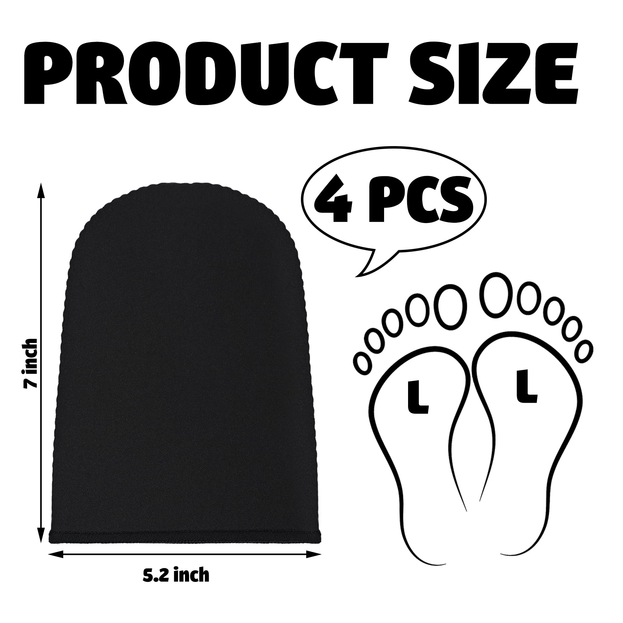 2 Pairs 3mm Neoprene Toe Warmers Black Feet Warmer Toe Covers Thermal Foot Toe Caps for Winter Sports Outdoor(Large)