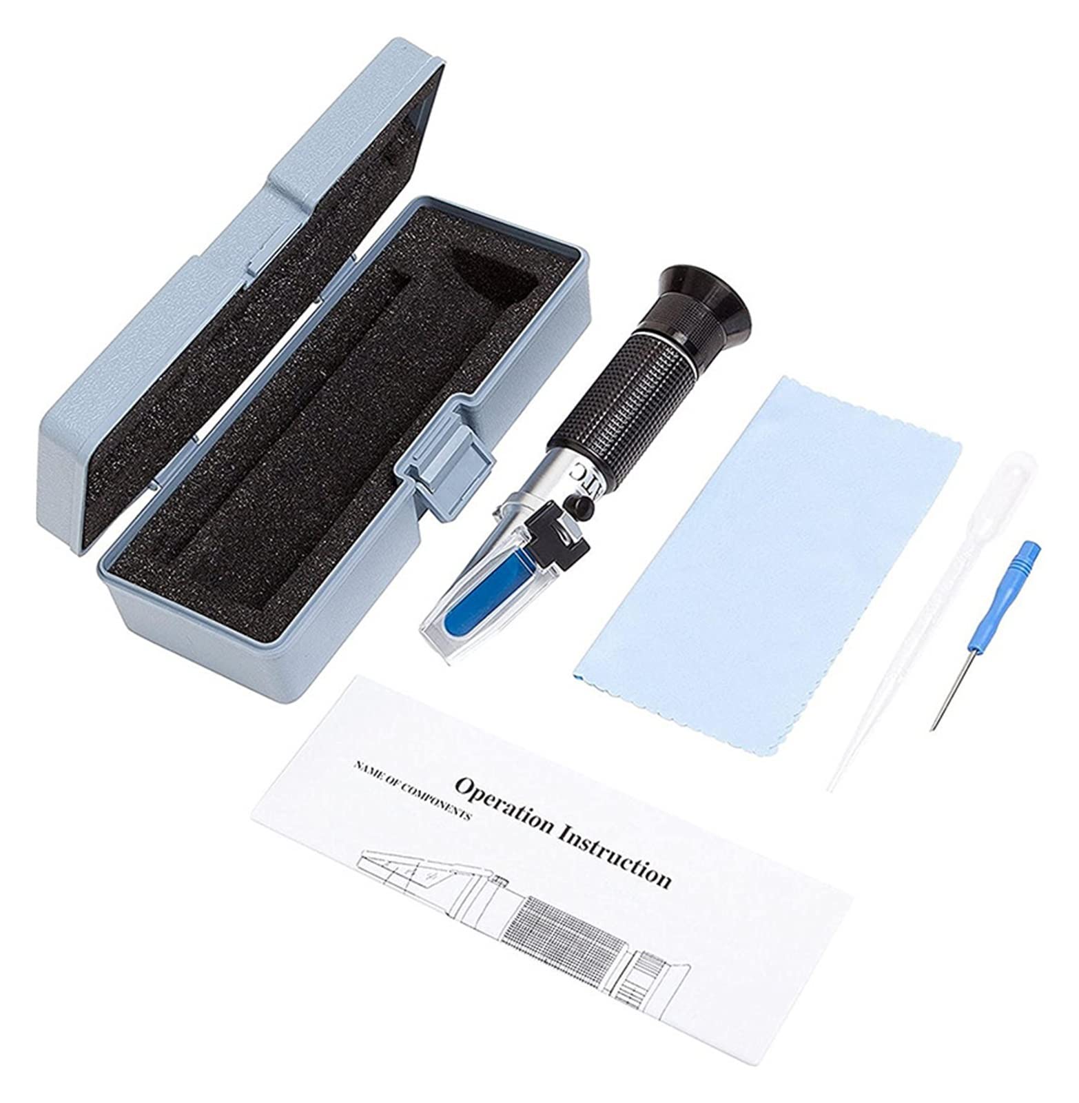 Refractómetro de salinidad Medidor de Agua Lector de Agua Marine 0~10% Prueba de Prueba de Acuario de Sal Digital Ph Medidor Aquario Suelo OperacióN Y CalibracióN Simples