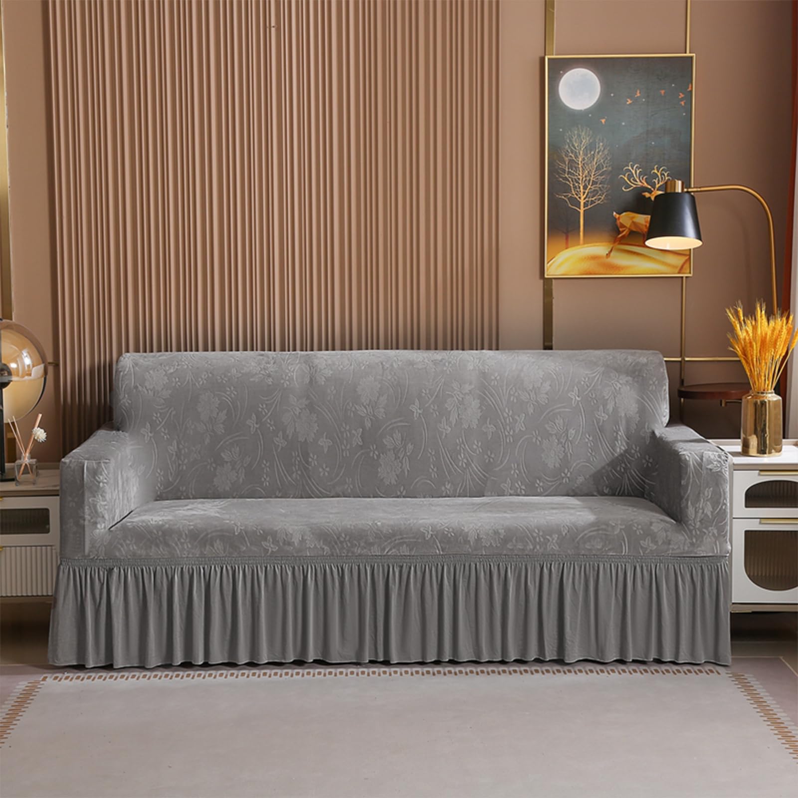 Housse de canapé super extensible en velours pour salon moderne