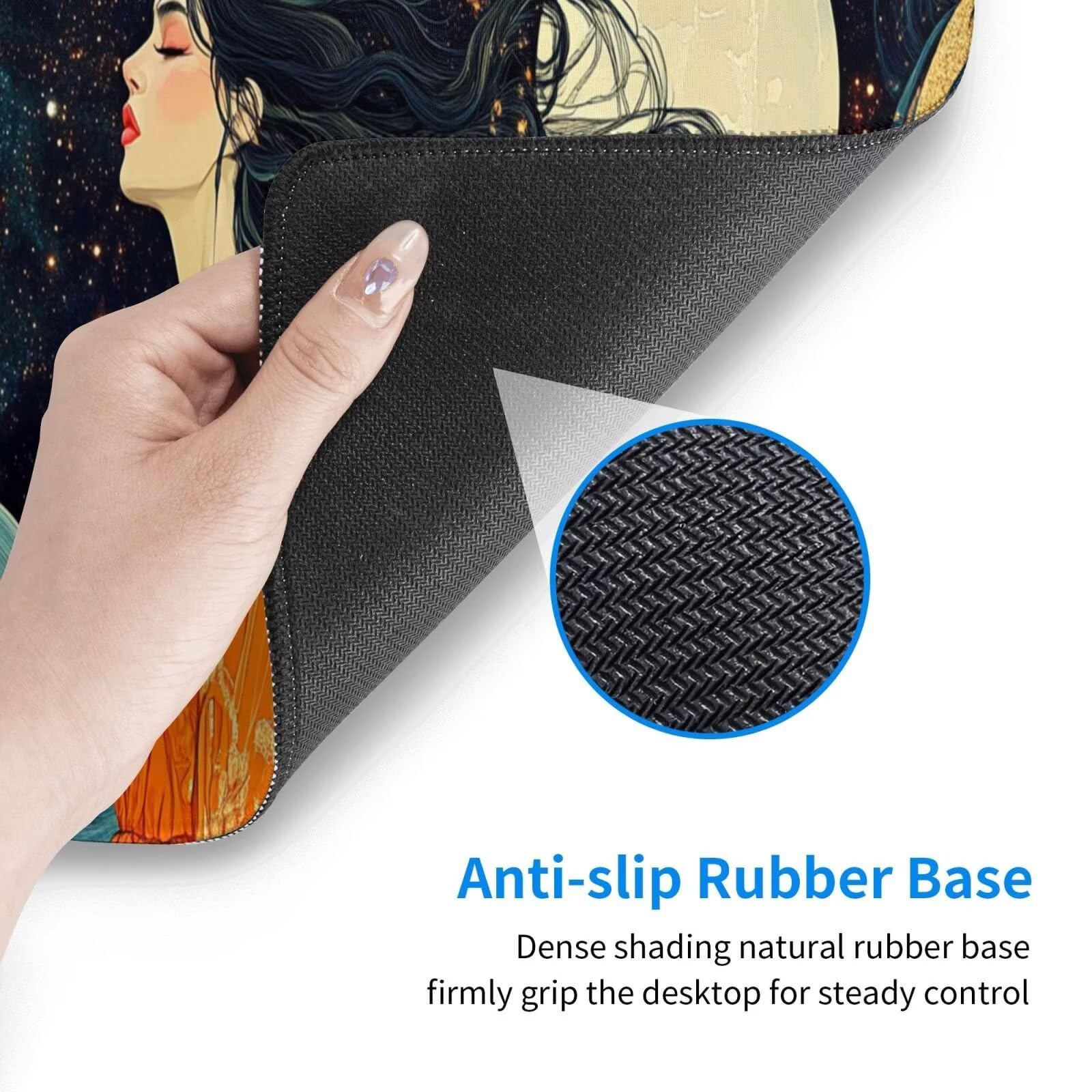 Żółta podkładka pod mysz XXL Beauty mata na biurko 1600 x 800 x 3 mm zmywalna podkładka do gier na laptopa, z antypoślizgową gumową podstawą do gier, PC, pracowników biurowych Y491