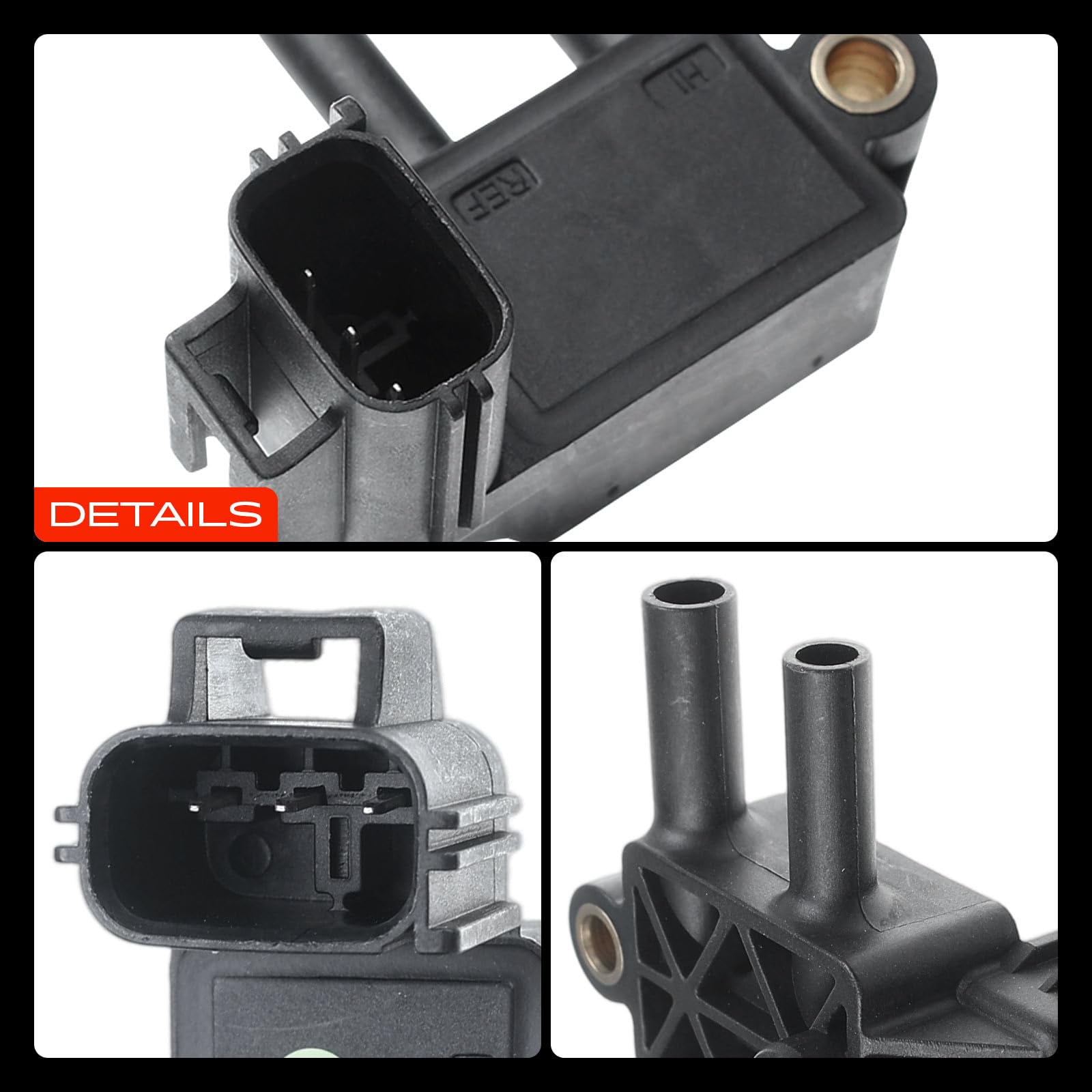 Frankberg Sensore pressione differenziale Pressione gas di scarico 3-Poli Compatibile con Galaxy WA6 Mondeo IV Turnier BA7 Focus III Turnier K.u.g.a I C-Max II DXA/CB7 DXA/CEU Replace# AV615L200AB