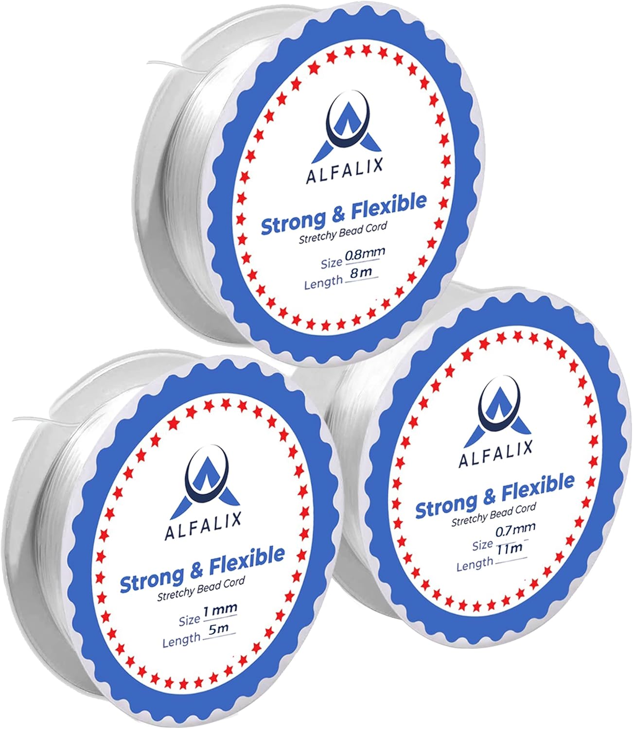 Pack of 3 Clear Elastic for Bracelet Making Invisible Elastic String