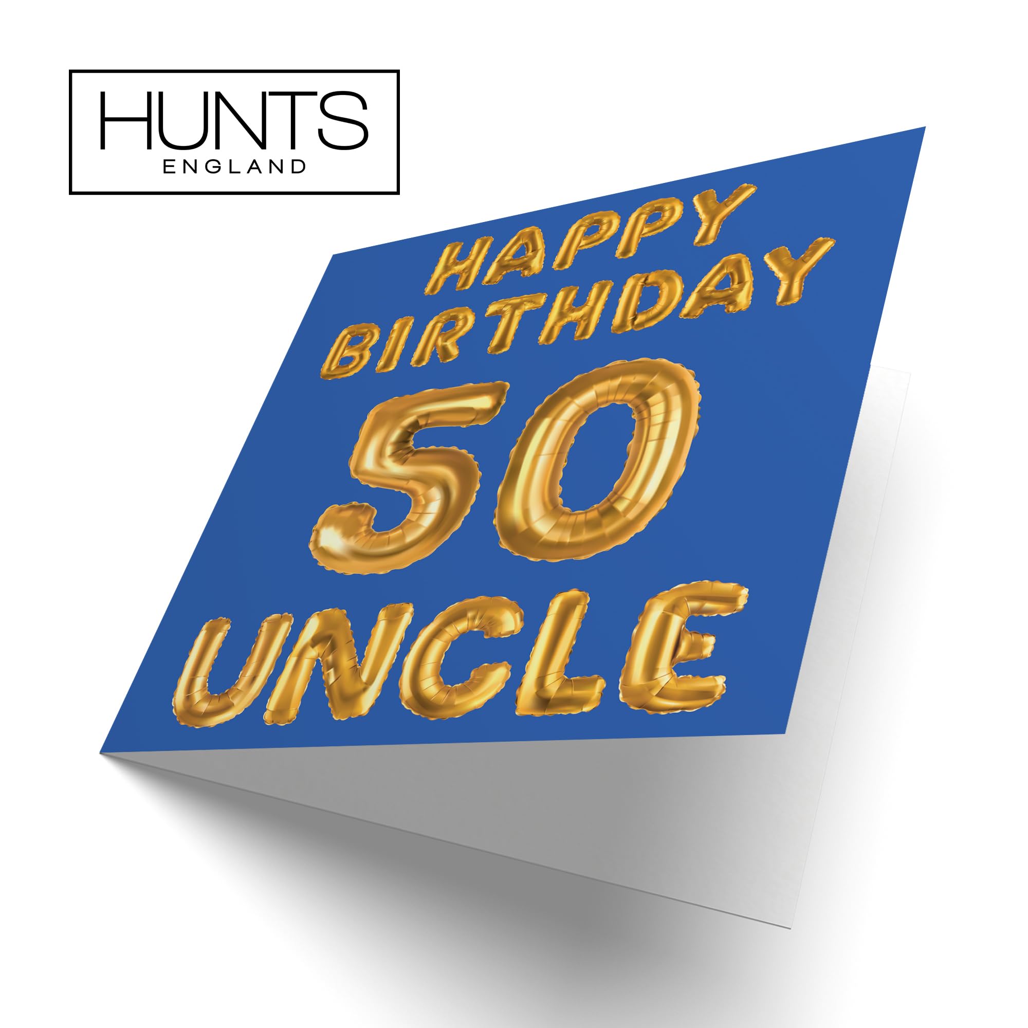 Hunts England Aunt And Uncle 50th Anniversary Card - To A Great Aunt And Uncle On Your Birthday - 50 Years - Happy Gold Birthday - Love Heart Collection
