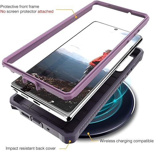 Miniatura 8 de ArmadilloTek Vanguard - Funda diseñada para Samsung Galaxy Note 20 5G (versión 2020) de grado militar, cuerpo completo, resistente, con soporte