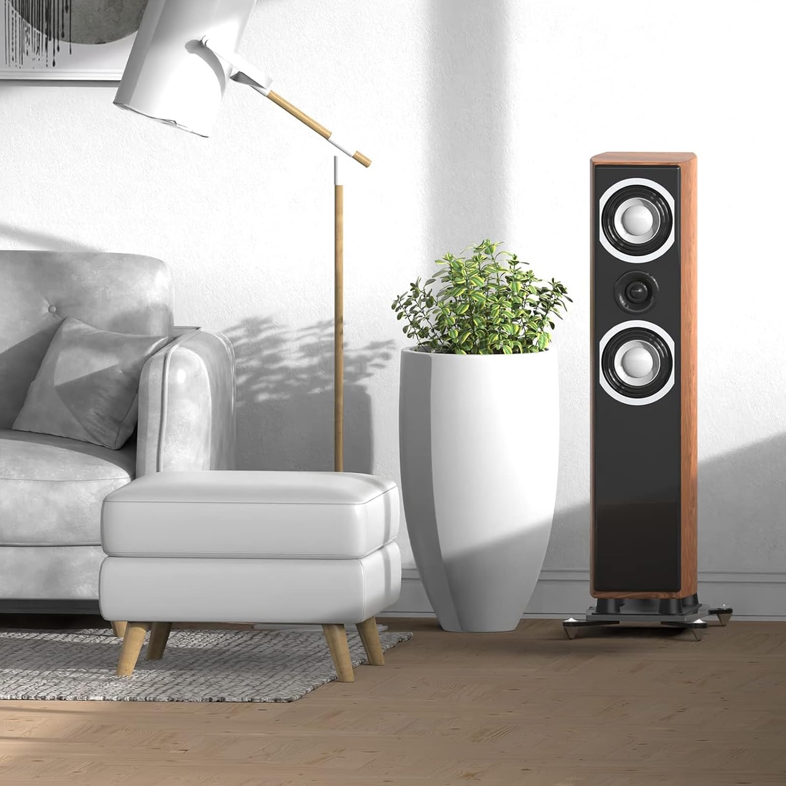 Bewinner Piedini per Altoparlanti da Terra Antiurto, Piedini Isolanti in Lega di Alluminio per Subwoofer, Altoparlanti da Pavimento e Amplificatore - Antiscivolo, Durevoli, 4 Pezzi