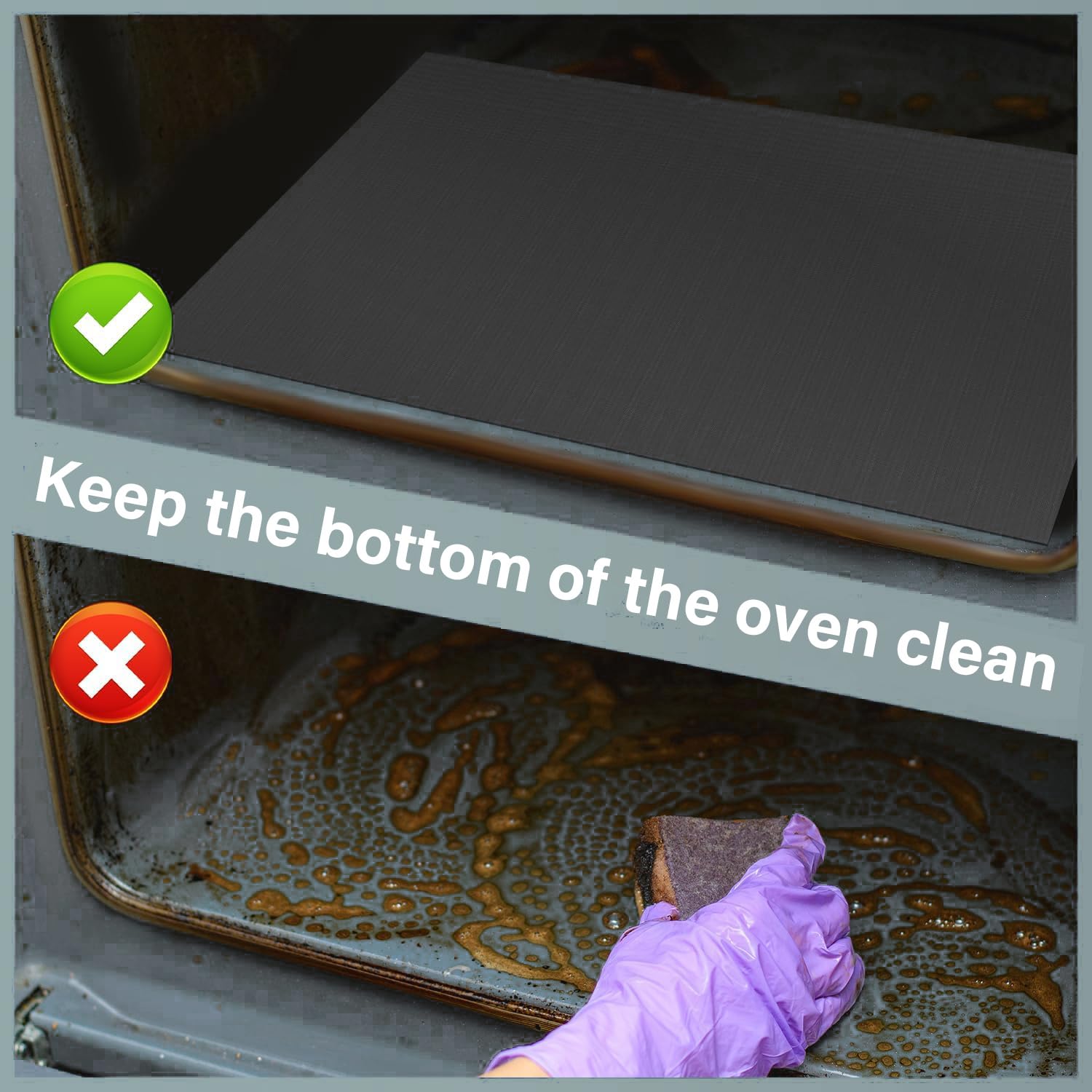 4 Pcs Oven Liners for Bottom of Oven Non-Stick BBQ Grill Mats, Oven Liner Easy to Clean Reusable Baking Mat - Image 3