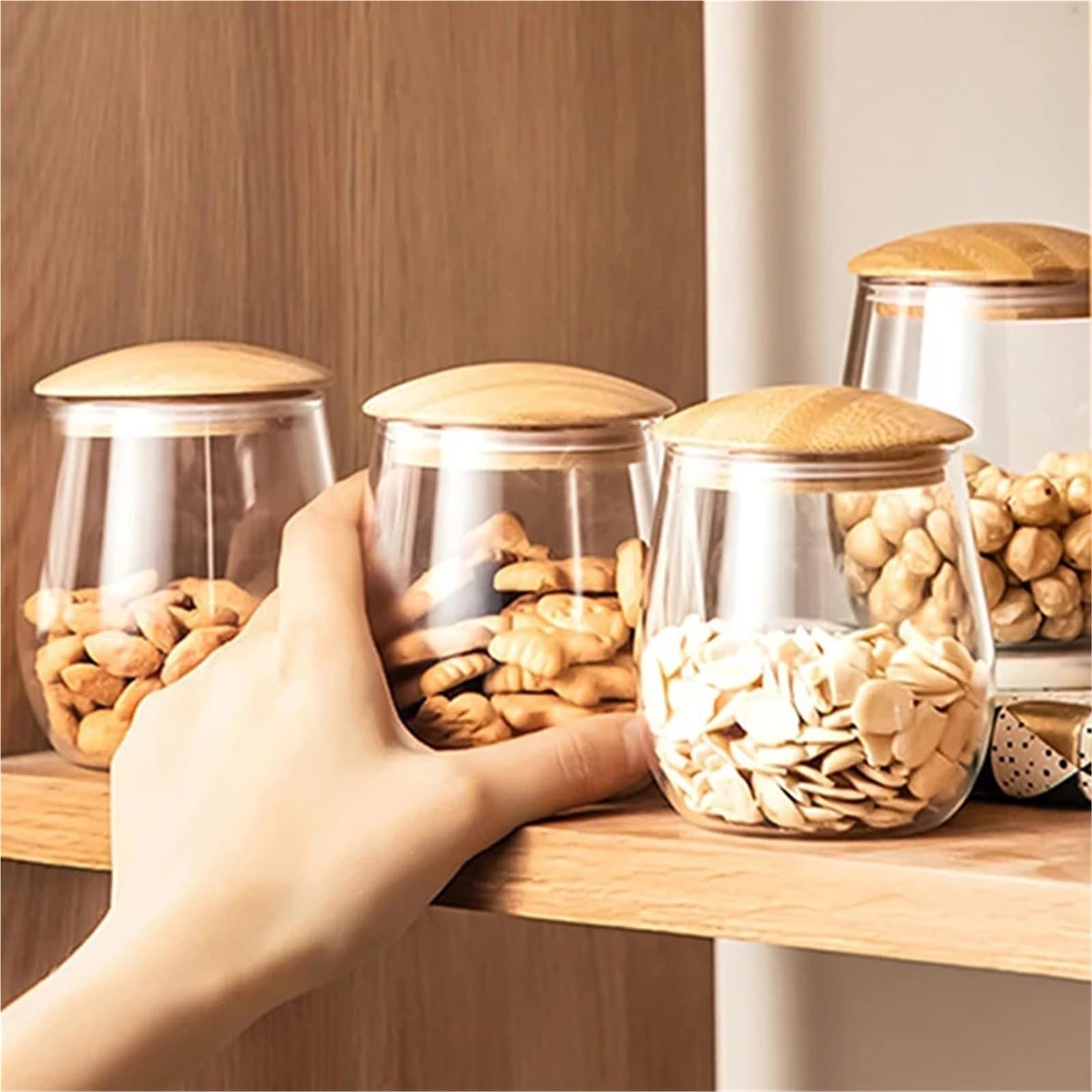 Tarro de caramelo transparente 400/800 ML, soporte recipiente almacenamiento vidrio con tapa hermética, decorativo for café, galletas y dulces Para Caramelos(800ml)