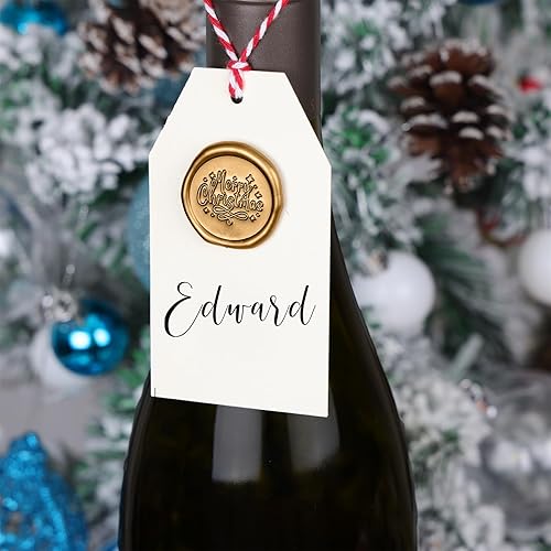 Miniatura 2 de UNIQOOO Calcomanías de sello de cera, calcomanías de sello de invitación de boda de romero, 50 unidades autoadhesivas de color blanco perla con