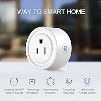 Vista 3 de Enchufe Inteligente con Wi-Fi habilitado, Mini enchufe Inteligente que funciona con Yaxa Alexa, Google Home, Salida de control remoto con función