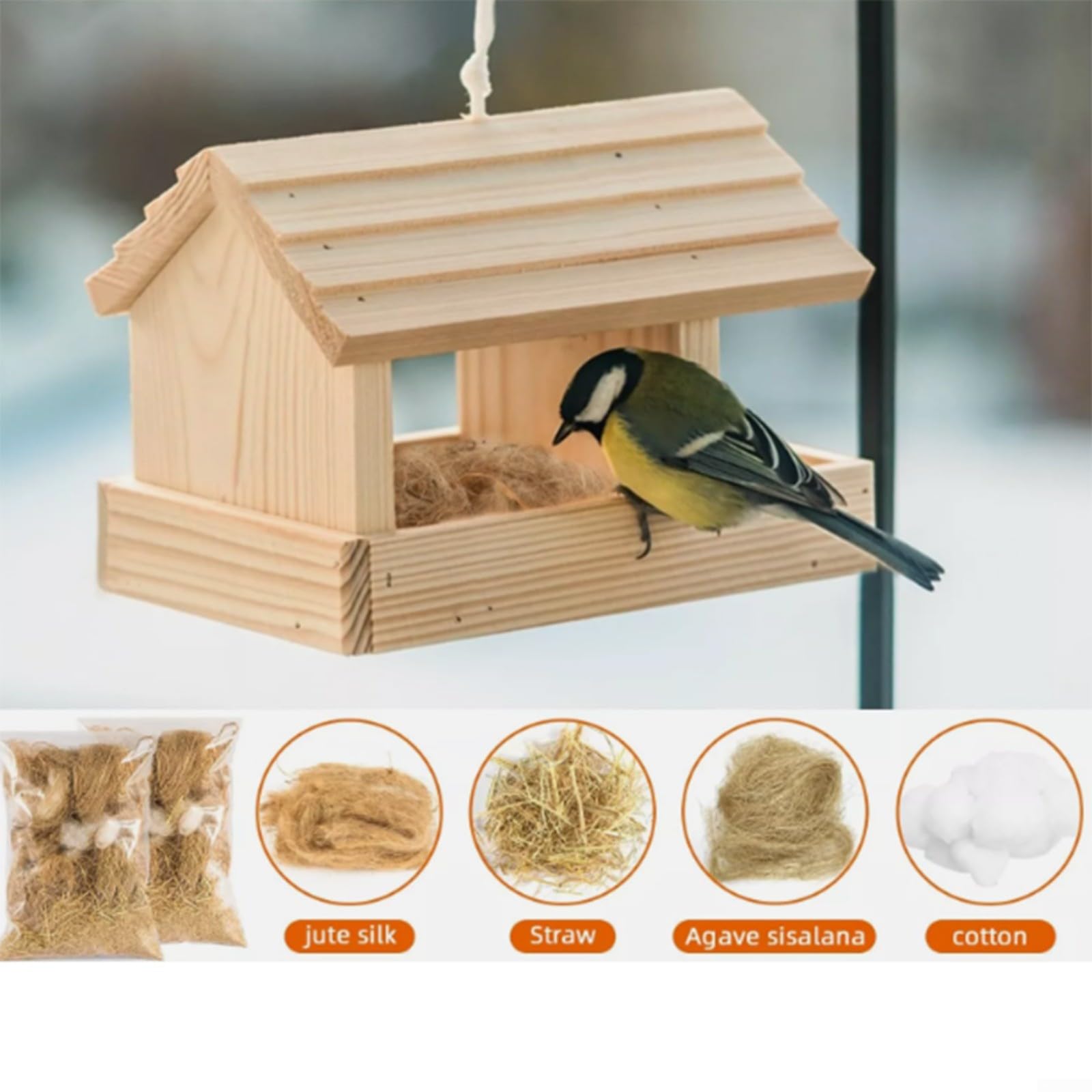 Nido Per Uccelli In Paglia FOMIYES – Cestino Per Pappagalli E Piccioni, Lettiera Naturale Per Nidificazione, Diametro 7,4 Cm