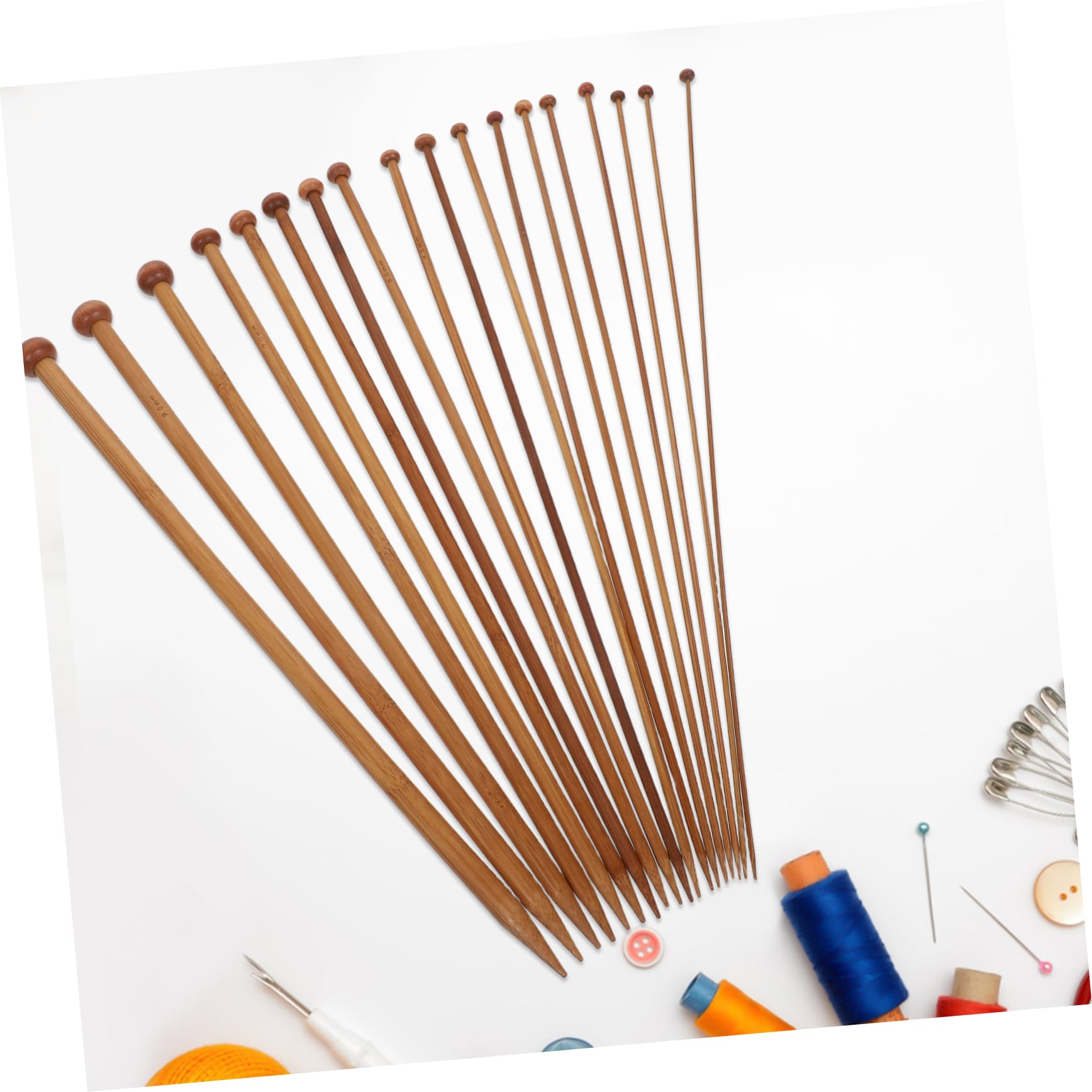 UKCOCO Agujas de Tejer de Bambú Sola Punta Agujas de Madera para Sweaters Manualidades y Accesorios de Tejer