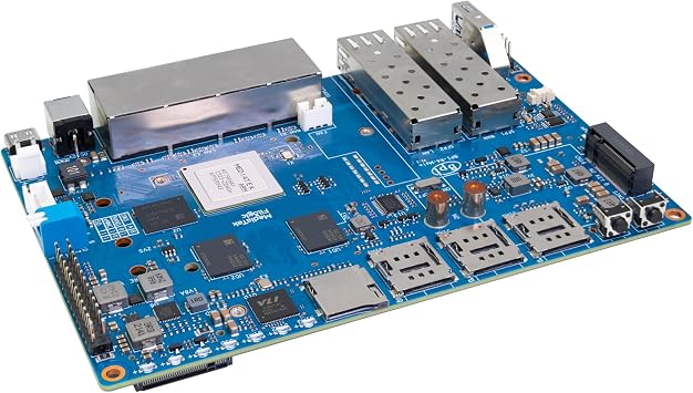 Banana Pi BPI-R4 WiFi 7 OpenWRT Wireless Dual-Band WiFi Router Board, MediaTek MT7988A (Filogic 880) SoC, 4G/5G Internet Router, 4X GbE and 2X 10GbE SFP for NAS Smart Home Gateway (8GB RAM Bundle2)