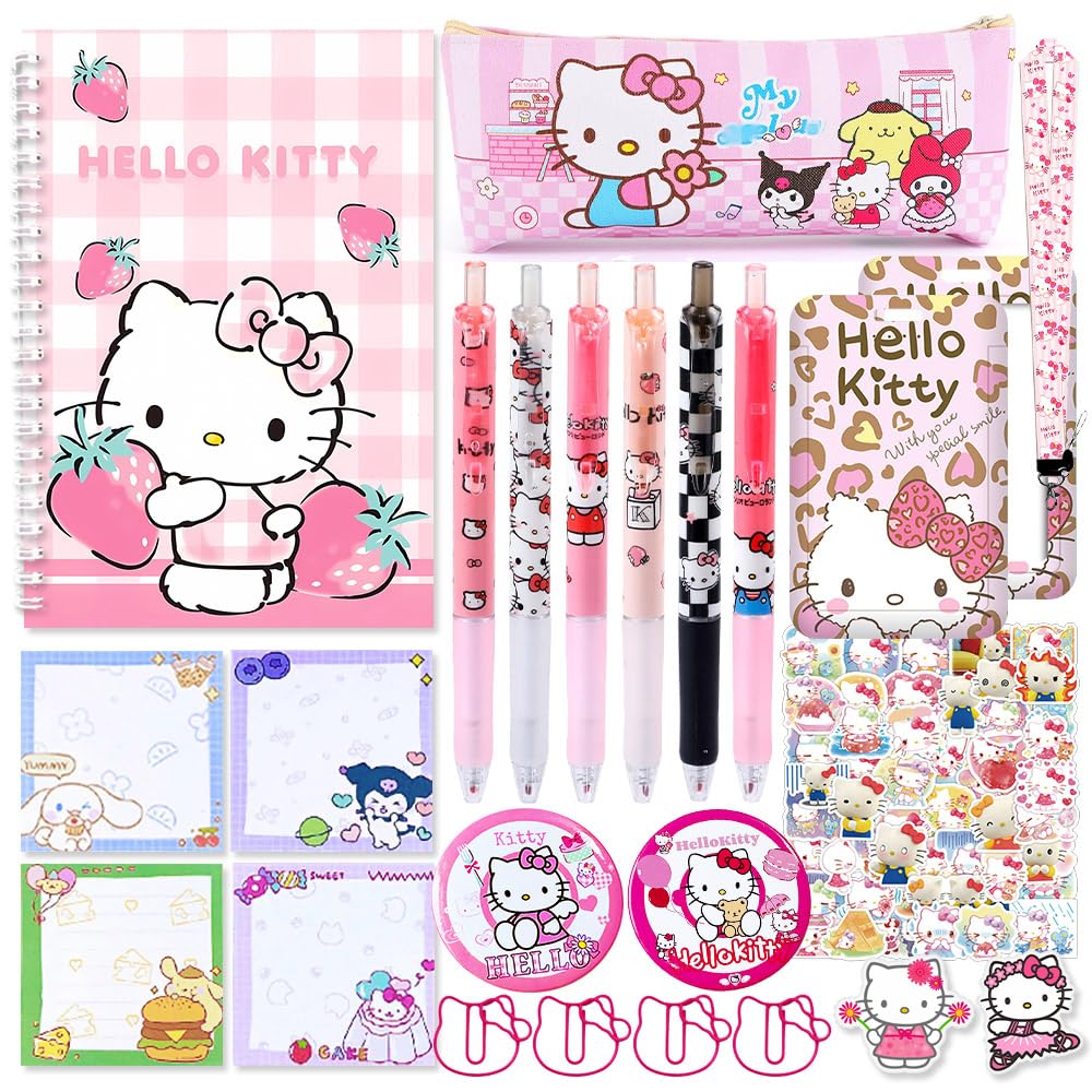 Hello Kawaii Kitty Cute School Supplies Stationery Gift Set Office Supplies for Kids Girls Boys Teens