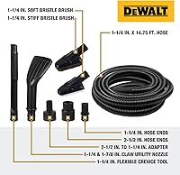 Vista 2 de DEWALT Kit de accesorios de manguera de vacío para detalles de automóviles de 8 piezas, accesorios de aspiradora de tienda para limpieza eficiente