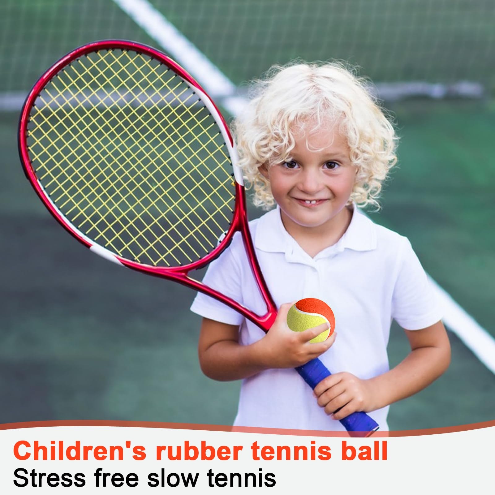 Erzekrim Tennisbälle Tennisball Anfänger Stage 3 Balls Sports Training Tennis Tennisbäll Kinder 12 Stück,mit Tragetasche,für Tennis Unterricht,Ballmaschinen und Hundespaziergänge (Orange Gelb)