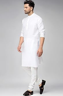 Multi Colored Cotton Plain Men's Ethnic Kurta Only