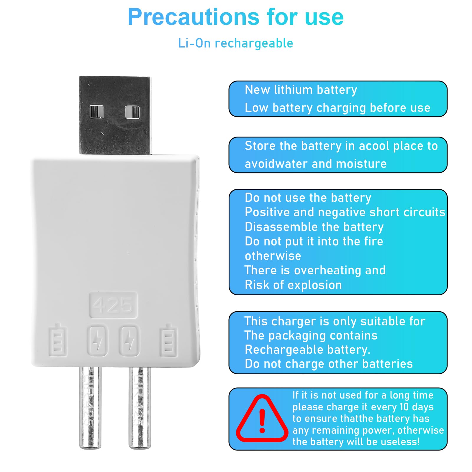 Lot de 9 piles CR425 compatibles avec les flotteurs LED - Rechargeables - Pour cloches d'alarme de pêche et flotteurs de pêche - Avec chargeur et batteries