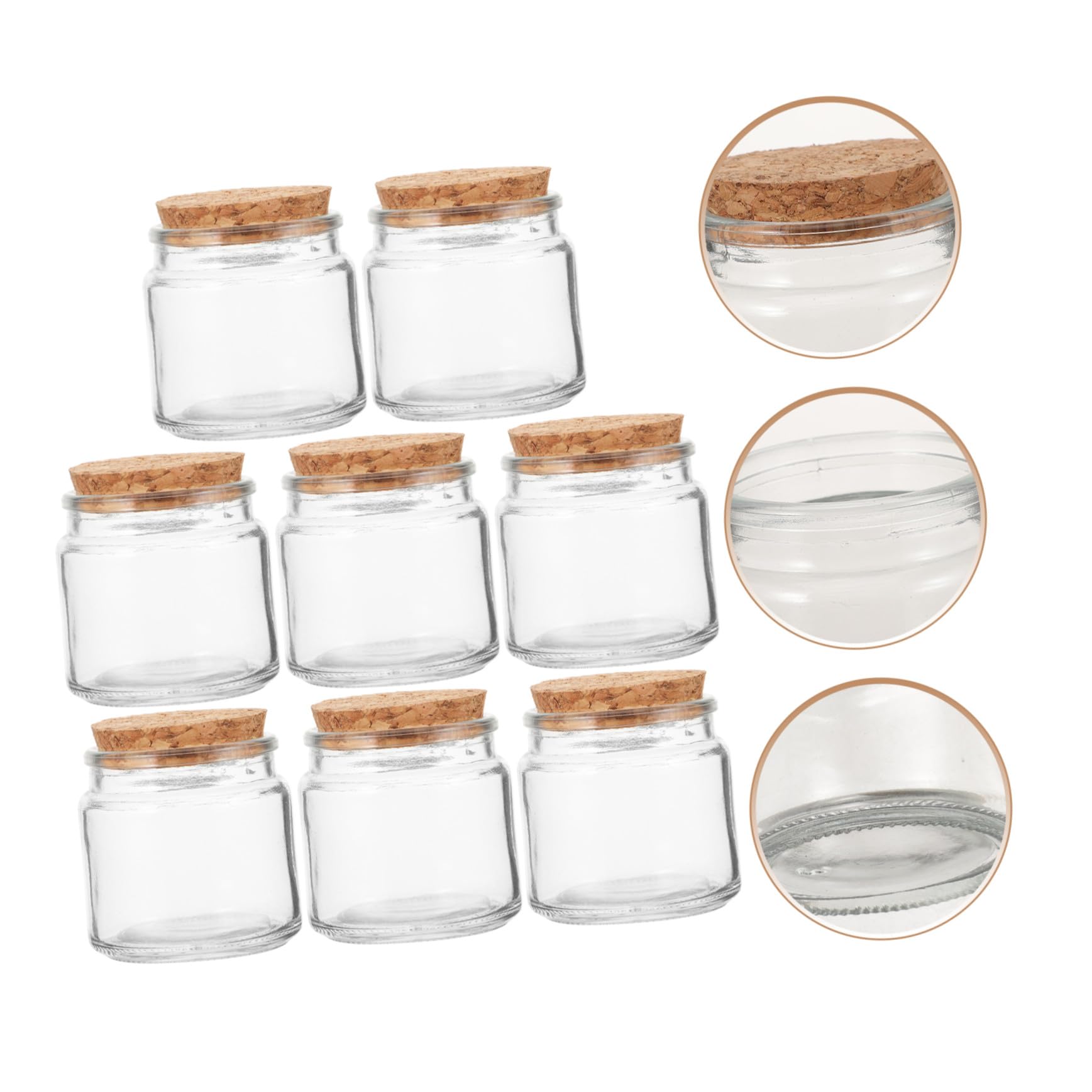 Gatuida 8 Stück Kerzendosen aus Glas mit Holzdeckel Vielseitige Durchsichtige Kerzenhalter für Haushalts und Schlafzimmerdekoration zur Aufbewahrung und Kerzenherstellung