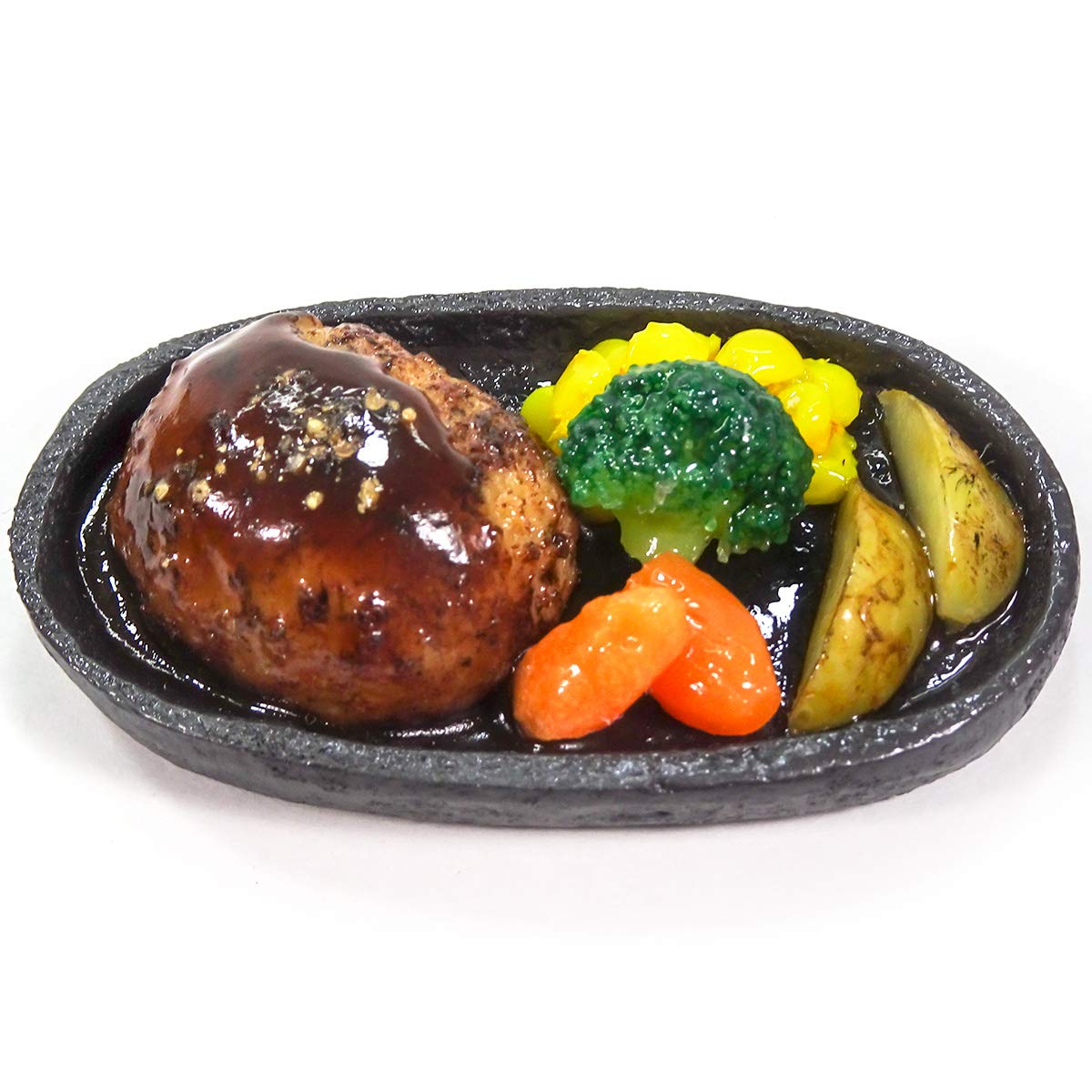 Amazon.co.jp: 【見るたび、お腹が鳴る】鉄板ハンバーグ 食品サンプル