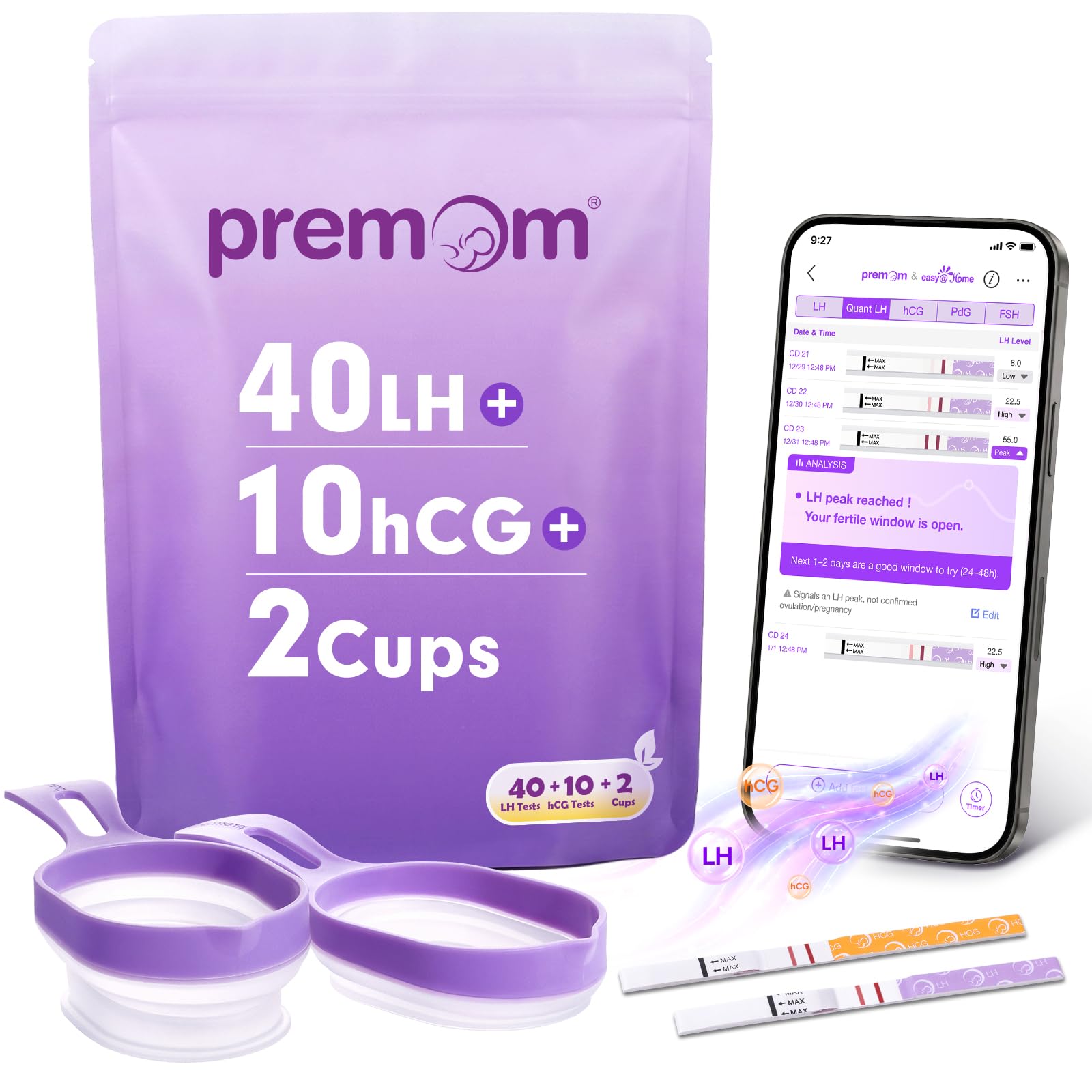 Premom Quantitative Ovulation Test Strips: 5X Pregnancy Rate Found* Use App