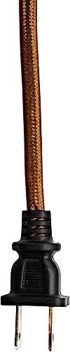 Miniatura 8 de Creative Hobbies Cable de lámpara eléctrica cubierto de tela de rayón con enchufe de extremo, extremos pelados listos para cableado, 8 pies,