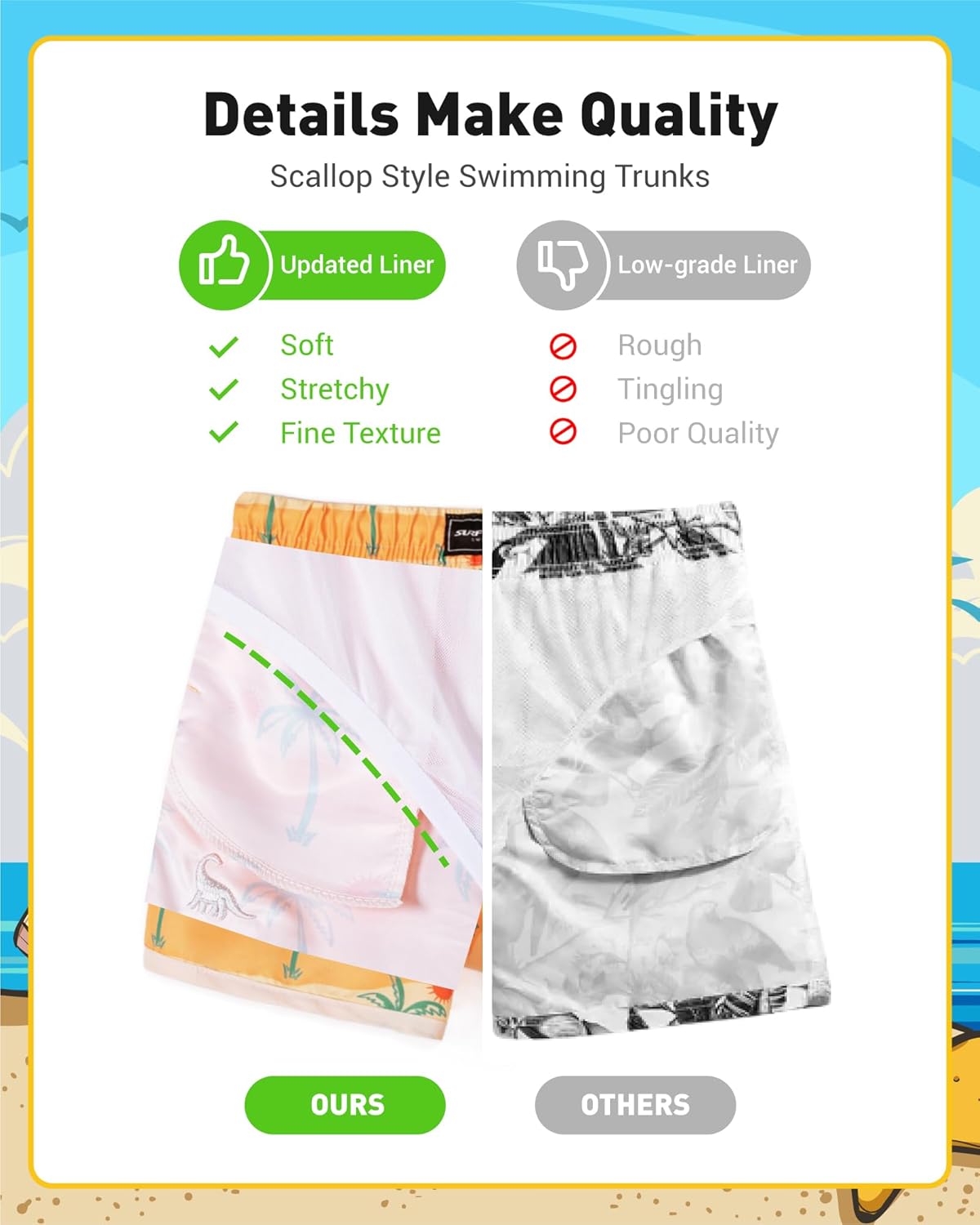 SURF CUZ Boys Swim Trunks Retro Toddler Boy Swimsuit Shorts Quick Dry Swimming Trunks Bathing Suit - Image 2