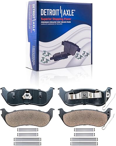 Miniatura 5 de Detroit Axle - Kit de frenos para Jeep Liberty, rotores de freno de disco perforados y ranurados delanteros y traseros, pastillas de freno de