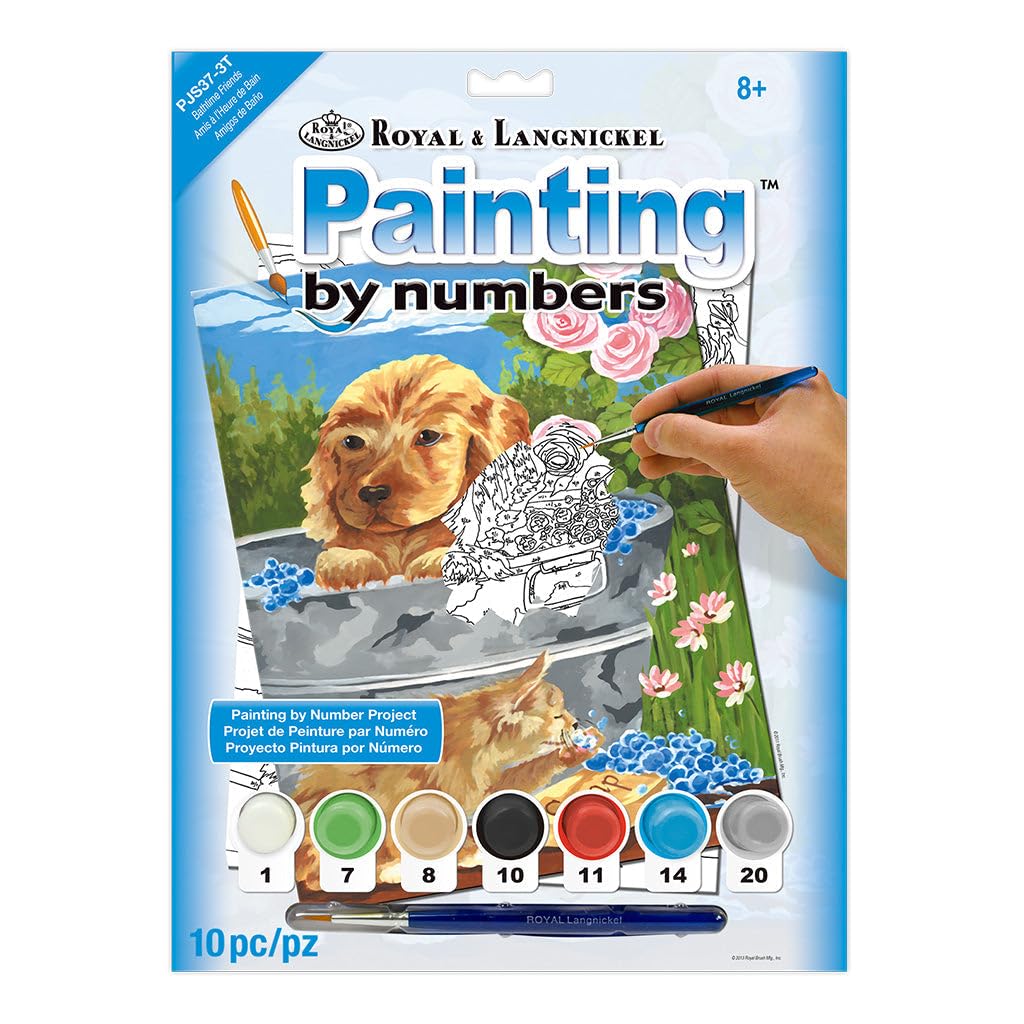 Royal & Langnickel Painting by Numbers A4 Size Bath Time Friends Designed Painting Set
