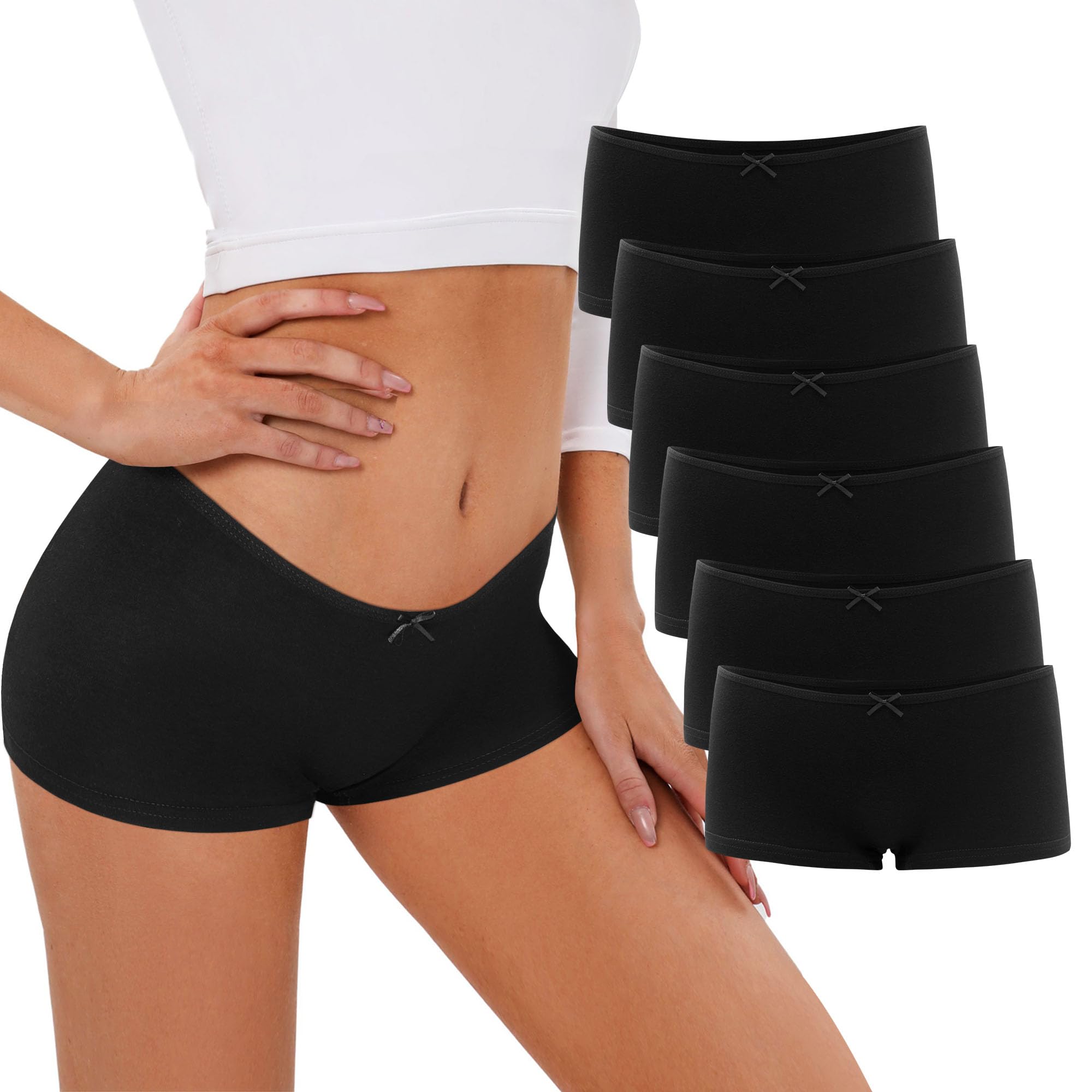 Uizuooy Boxer da donna in cotone, senza cuciture, anti-sfregamento, senza cuciture