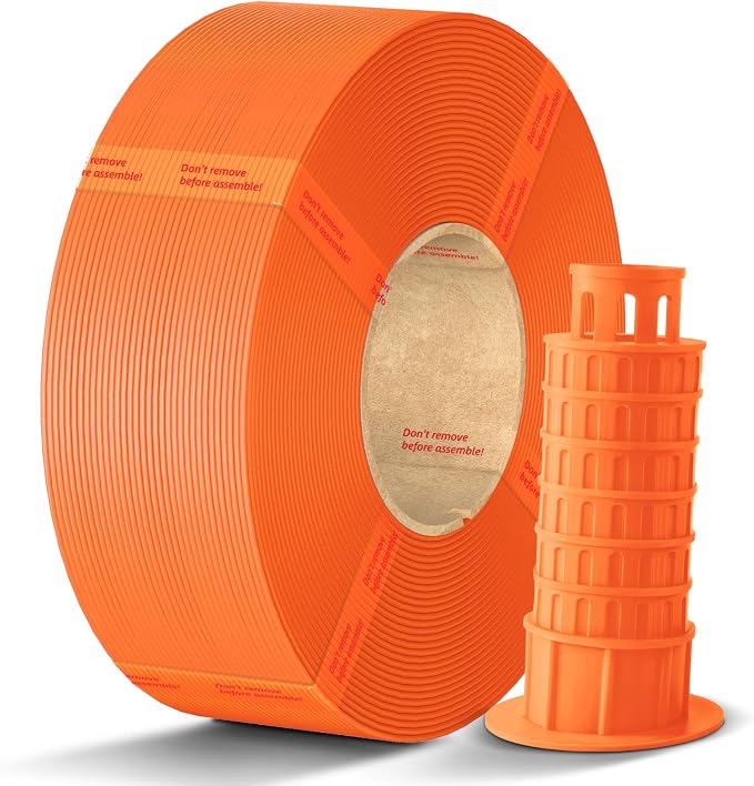 ANYCUBIC PLA Plus Filament Refill, 3D Printer Filament, for Reusable Spools, Dimensional Accuracy +/- 0.02mm, Fit with Most Reusable Spools, 1KG, Orange