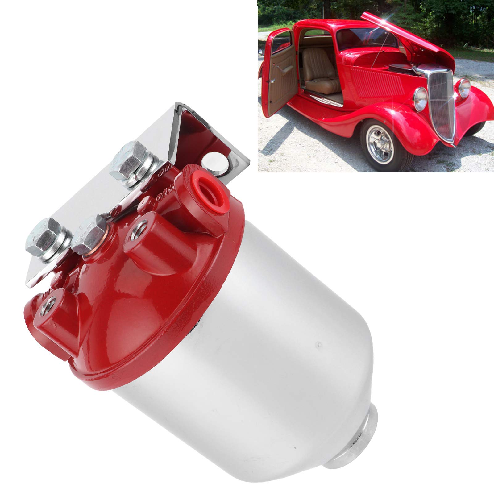 Filtro Carburante, Filtro Carburante a Contenitore Grande, Accessorio ad Alta efficienza di filtrazione, Ingresso/Uscita Npt da 3/8 Pollici, valutazione 10 Micron, Accessorio Universale