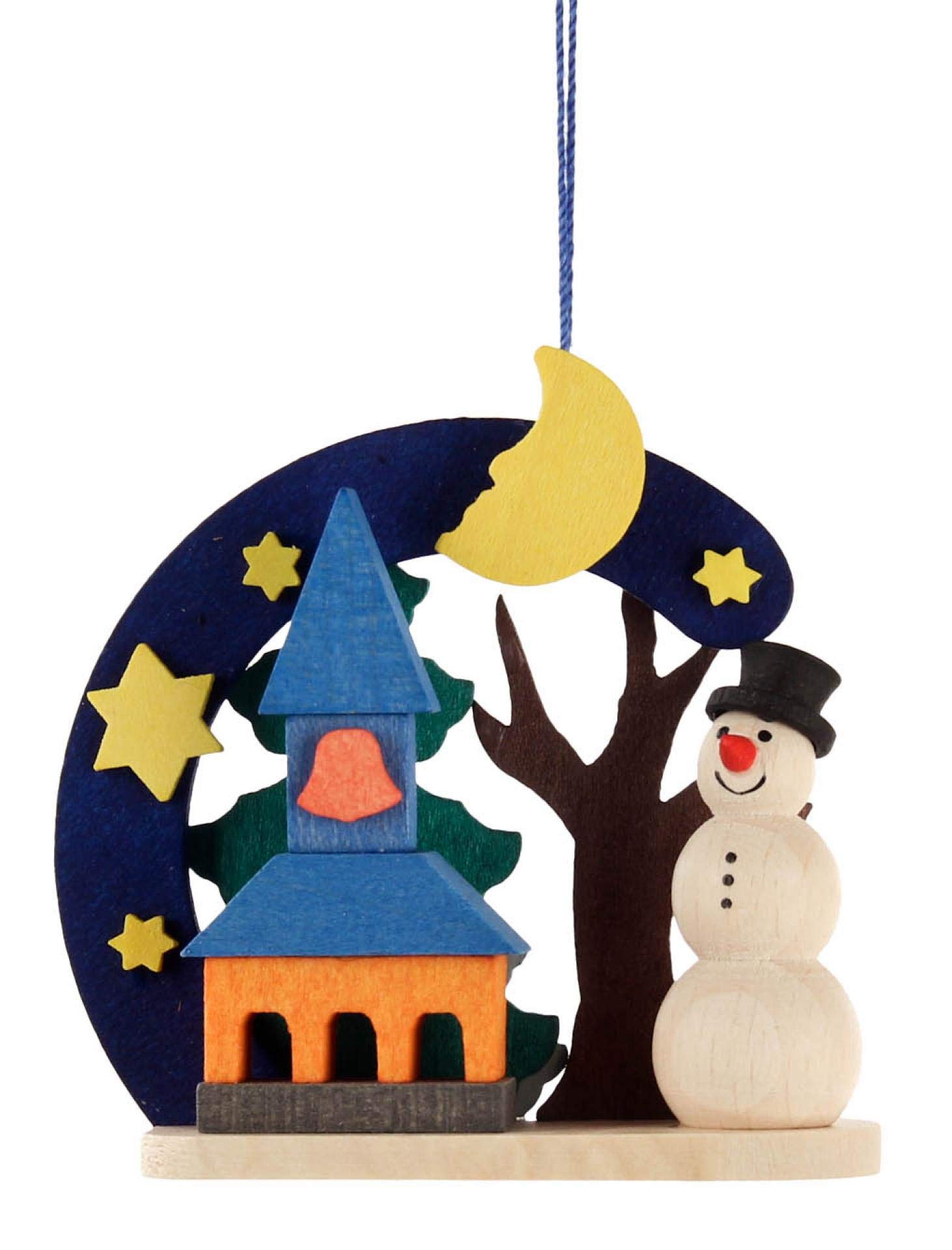 Bonhomme de neige miniature 7 cm avec cerise ornement haut de gamme
