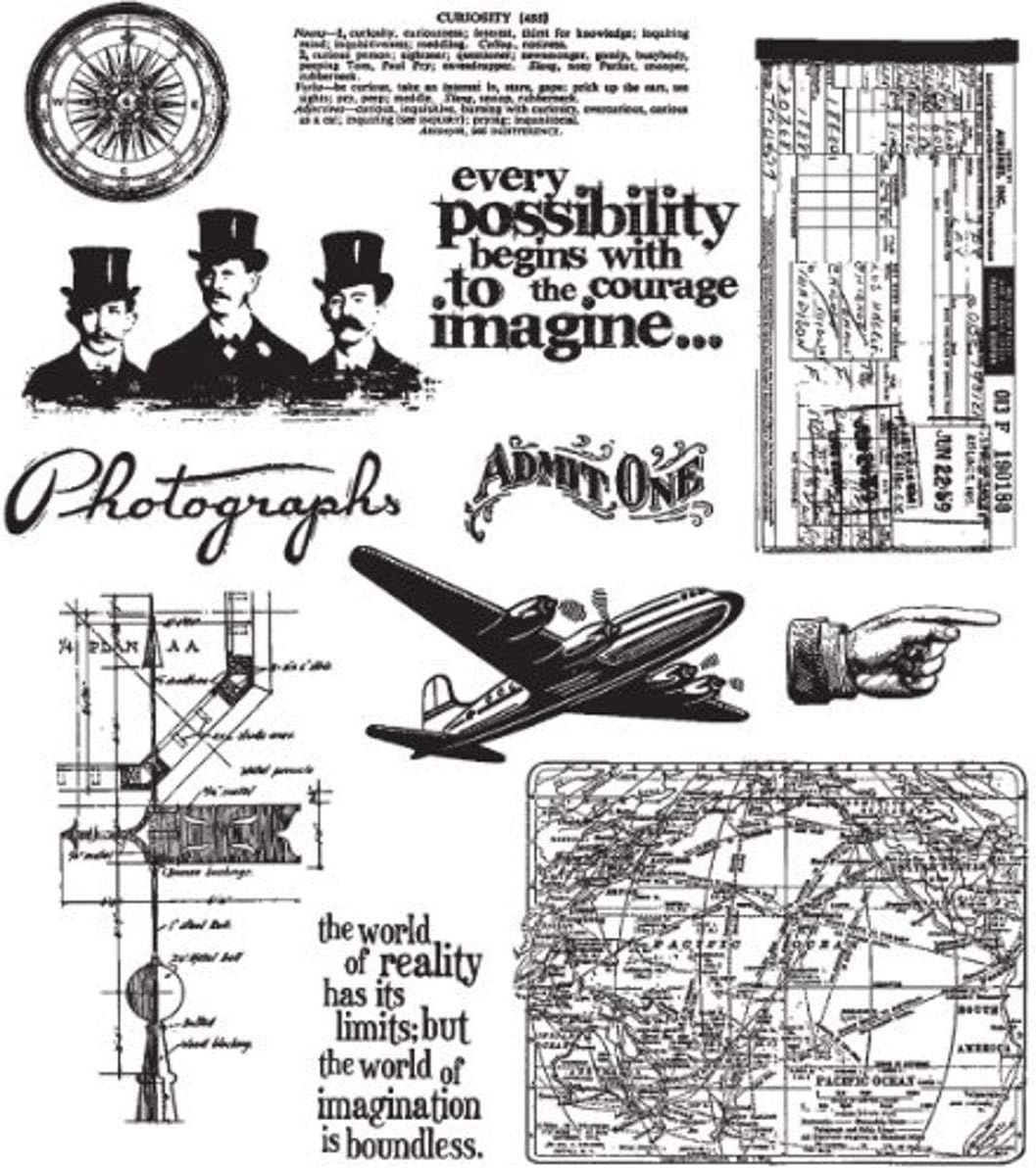 Tim Holtz - Cling Mounted Rubber Stamp Set - Warehouse District
