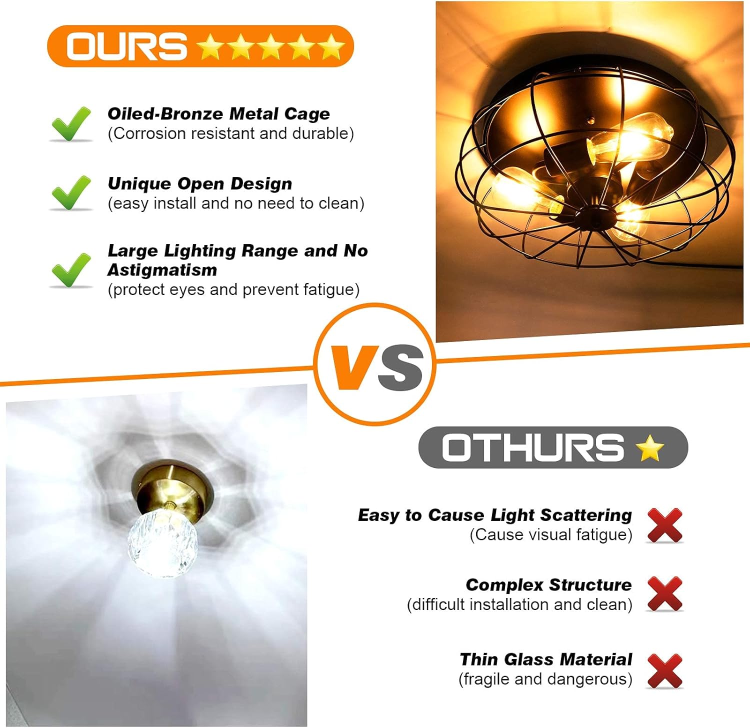 Nеw Prоduсt 3 Pack Vintage Semi Flush Mount Ceiling Light LEDMO 3 Lights Industrial Metal Cage Light Fixture