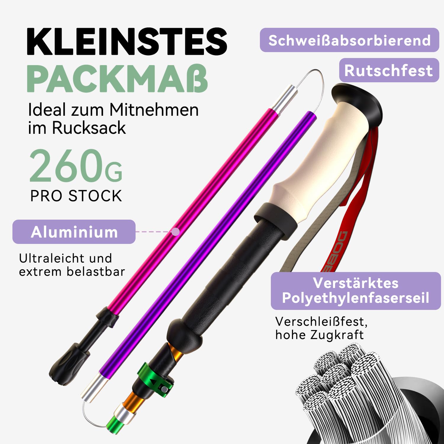 DOBESTS Kijki trekkingowe Nordic Walking kijki aluminiowe